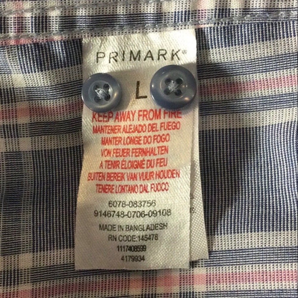 Primark Blue & Red Dress Shirt - Picture 7 of 9